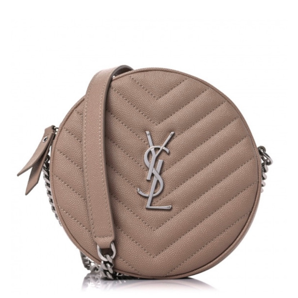Ysl tan silver hardware camera bag